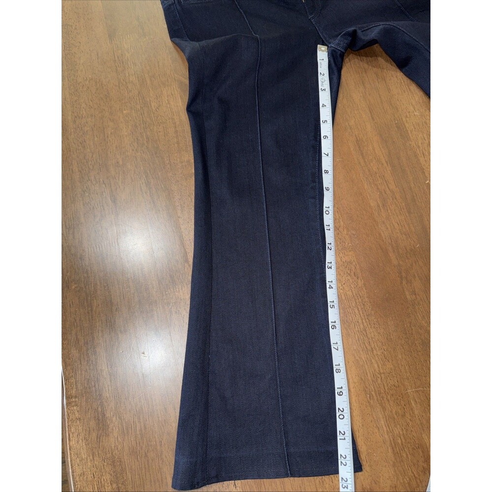 AG Adriano Goldschmied The Mia Cropped Pin Tuck Flare Jeans Navy Made USA 26 - Picture 8 of 15